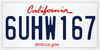 CA license plate 6UHW167