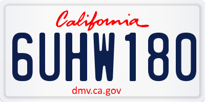 CA license plate 6UHW180