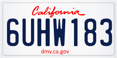 CA license plate 6UHW183