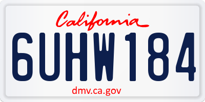 CA license plate 6UHW184