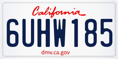 CA license plate 6UHW185