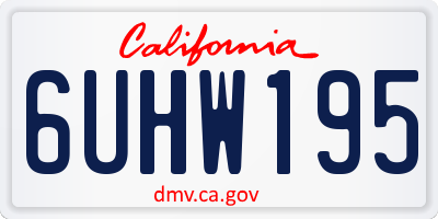 CA license plate 6UHW195