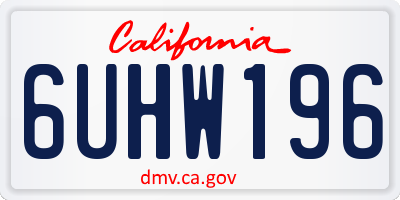 CA license plate 6UHW196