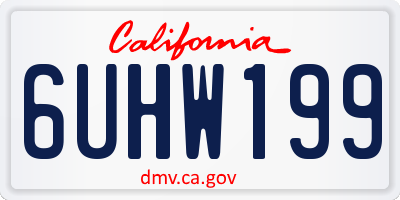 CA license plate 6UHW199