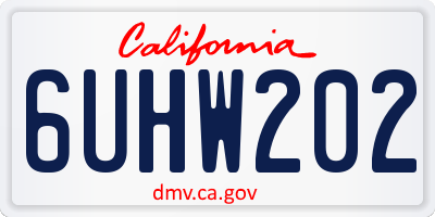 CA license plate 6UHW202