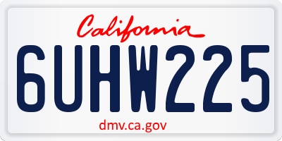 CA license plate 6UHW225