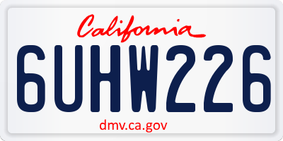 CA license plate 6UHW226