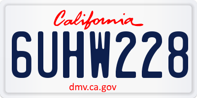 CA license plate 6UHW228