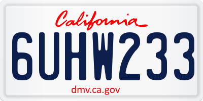 CA license plate 6UHW233