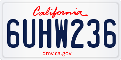 CA license plate 6UHW236