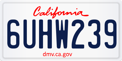 CA license plate 6UHW239
