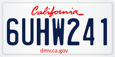 CA license plate 6UHW241