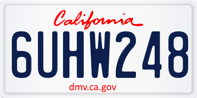 CA license plate 6UHW248