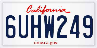CA license plate 6UHW249