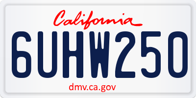 CA license plate 6UHW250