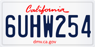 CA license plate 6UHW254