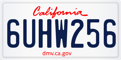CA license plate 6UHW256
