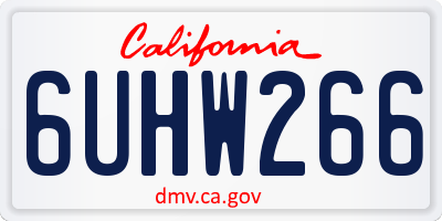 CA license plate 6UHW266