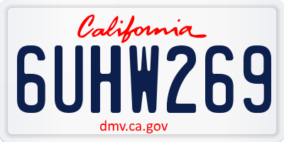 CA license plate 6UHW269