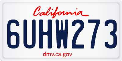 CA license plate 6UHW273