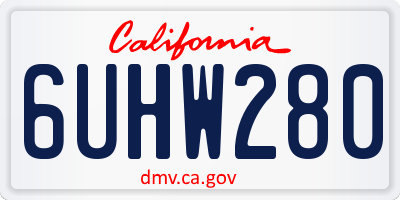 CA license plate 6UHW280