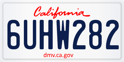 CA license plate 6UHW282