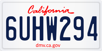 CA license plate 6UHW294