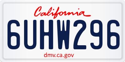 CA license plate 6UHW296
