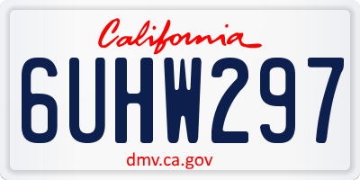 CA license plate 6UHW297