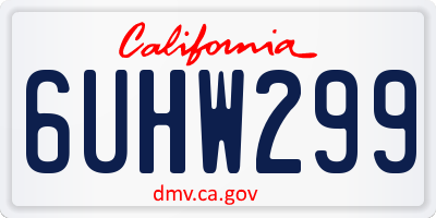 CA license plate 6UHW299