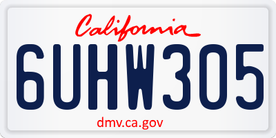 CA license plate 6UHW305