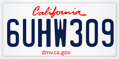 CA license plate 6UHW309