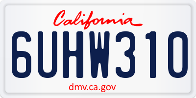CA license plate 6UHW310