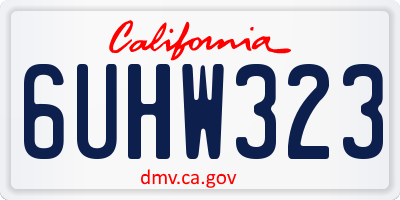 CA license plate 6UHW323