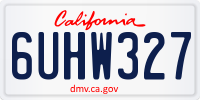 CA license plate 6UHW327