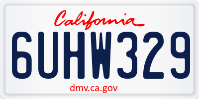 CA license plate 6UHW329