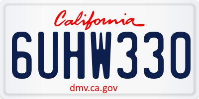 CA license plate 6UHW330