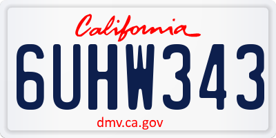CA license plate 6UHW343