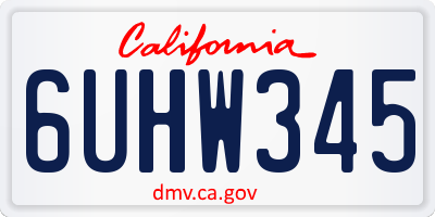 CA license plate 6UHW345