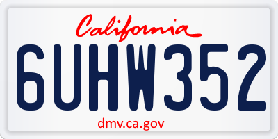 CA license plate 6UHW352