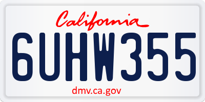 CA license plate 6UHW355