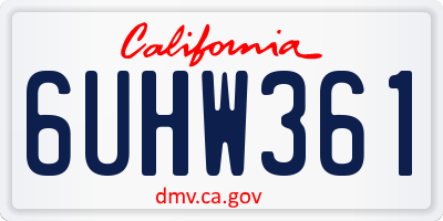 CA license plate 6UHW361
