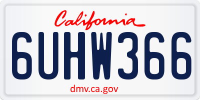 CA license plate 6UHW366