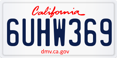 CA license plate 6UHW369