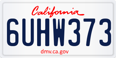 CA license plate 6UHW373