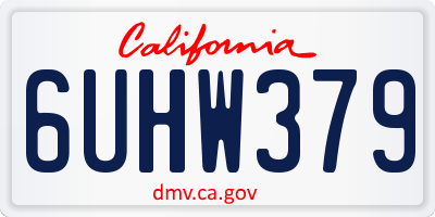 CA license plate 6UHW379