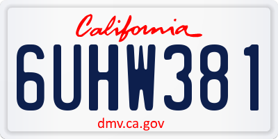 CA license plate 6UHW381