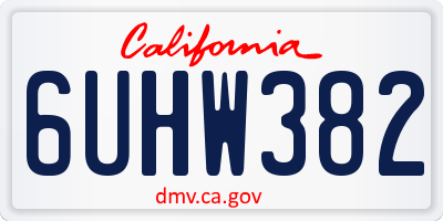 CA license plate 6UHW382