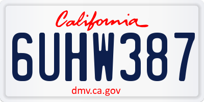 CA license plate 6UHW387