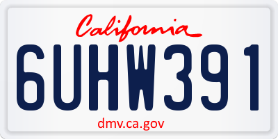 CA license plate 6UHW391